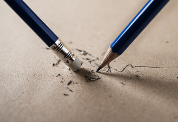 Write sharpened and erase concept