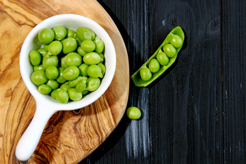 Green Peas in a container