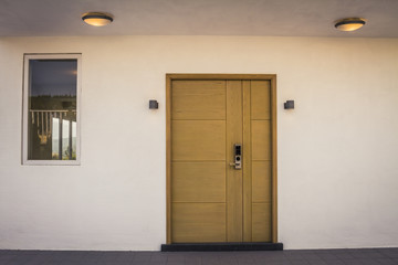Front door of a modern house