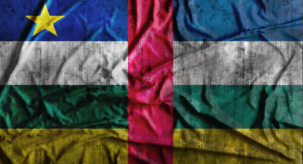 Grunge crumpled Central African Republic flag. 3d rendering