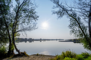 Die Oder, der Grenzfluss zwischen Polen und Deutschland