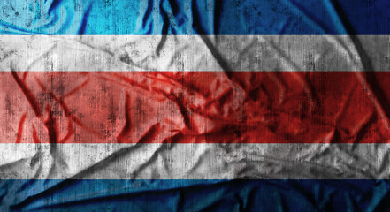 Grunge crumpled Costa Rica flag. 3d rendering