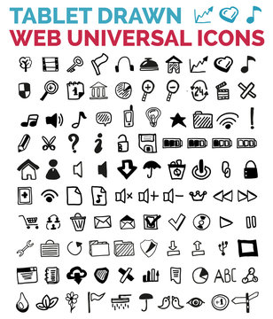 Mega collection of hand drawn web icons