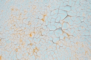 texture much cracked blue paint with rust