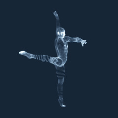 Fototapeta na wymiar Gymnast. Man. 3D Human Body Model. Gymnastics Activities for Icon.