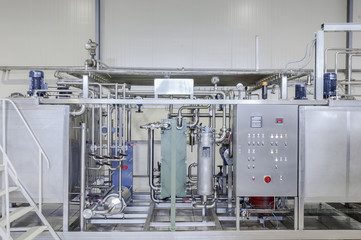 the panel with the dashboard in factory  manufacture and bottling of drinks in tin cans. production and bottling of drinks in tin cans