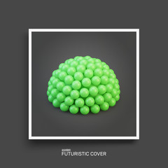 Half-sphere. Molecular structure. Cover design template. Vector Illustration.