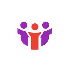 Vector icon or illustration showing friends company in material design style