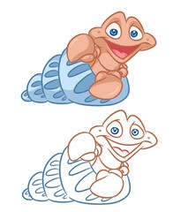 fish  mollusk cartoon Illustrations isolated image animal character