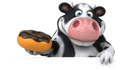 Naklejka premium Fun cow - 3D Illustration