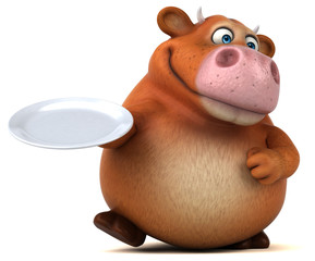 Naklejka premium Fun cow - 3D Illustration