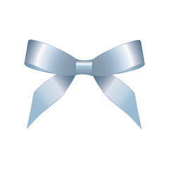 Blue bow isolated on white background.  Vector image.