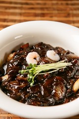 seafood jajangmyeon, black-bean-sauce noodles