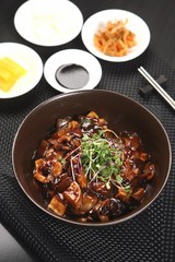 seafood jajangmyeon, black-bean-sauce noodles
