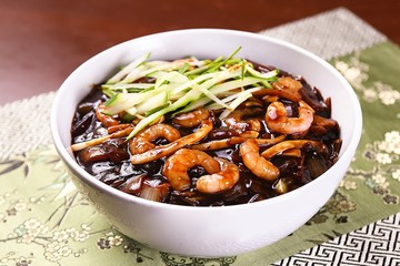 seafood jajangmyeon, black-bean-sauce noodles