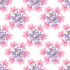 Vintage seamless pattern with cute delicate flowers. Hand-drawn floral background for textile, cover, wallpaper, gift packaging, printing, scrapbooking.Romantic design.