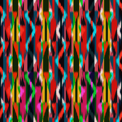 Ikat Seamless Pattern Design for Fabric