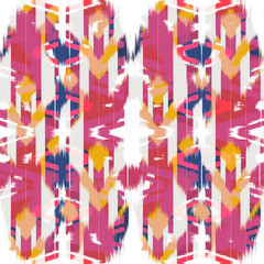 Ikat Seamless Pattern Design for Fabric