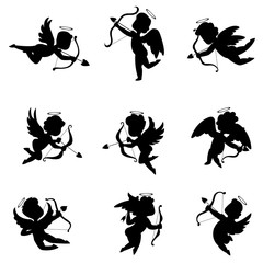 Silhouette cupids.