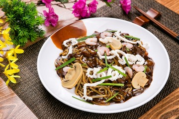 jajangmyeon, black-bean-sauce noodles