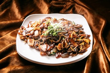 jajangmyeon, black-bean-sauce noodles a tray