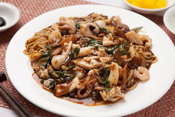 jajangmyeon, black-bean-sauce noodles 