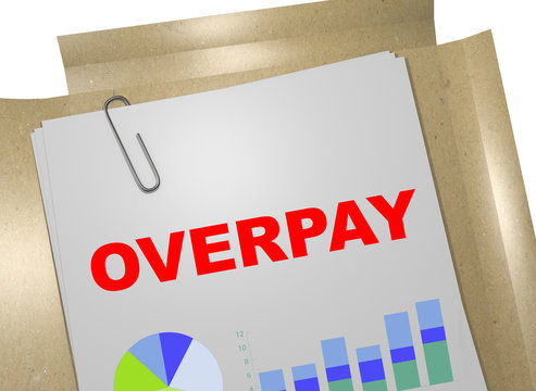 Overpay - business concept