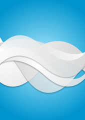 Abstract bright blue corporate waves background