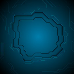 Dark blue technology abstract background with circuit board