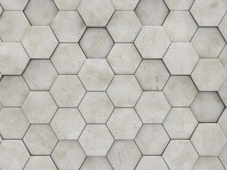 Abstract marble geometric background from Hexahedrons. 3D rendering