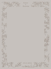 Blueberries frame. Craft art illustration