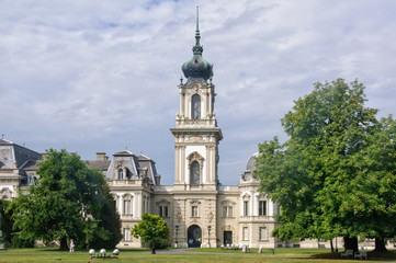 Fototapeta premium The central tower of Festetics Palace in Keszthely, Hungary