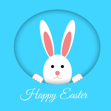 Rabbit happy easter vector eps 10 background