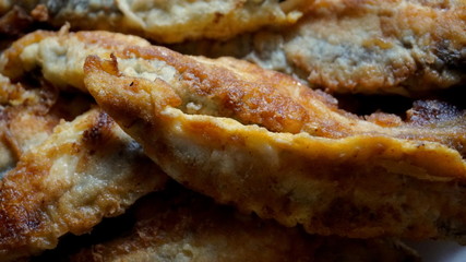fried fish fillets macro