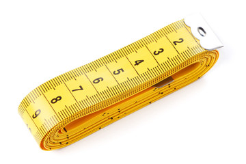 Yellow tailor meter isolated