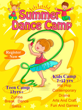 Banner Poster Design Template For Kids Summer Camp Activities