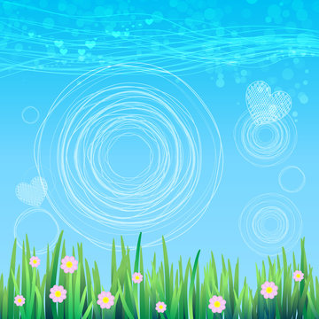 Spring sky background. Vector for your design