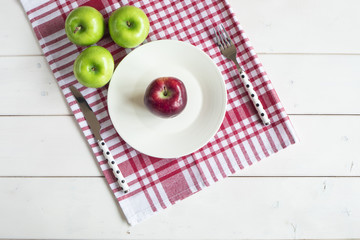 Fruit apple on wooden table