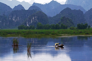 Van Long Natural Reserve in Ninh Binh, Vietnam
