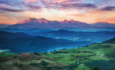 Fototapeta Summer mountain landscape in Slovakia obraz