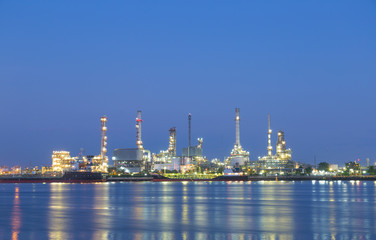 Petroleum refinery at night