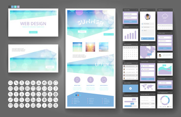Website design template and interface elements