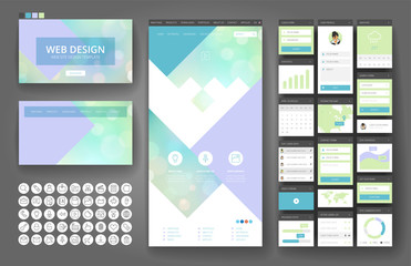 Website design template and interface elements