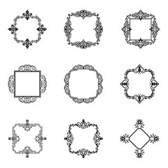 Business flourish signs and classic border of logo.