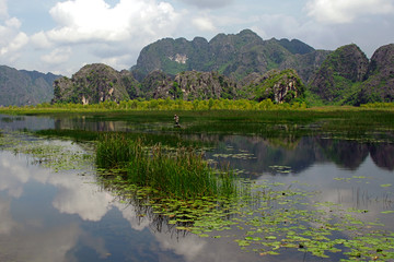 Van Long Natural Reserve in Ninh Binh, Vietnam