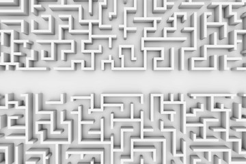 giant white maze structure, with a path maze through structure