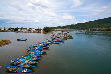 The boats on the river, sea, lake