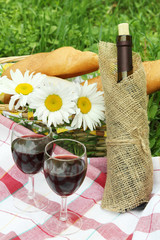 Wine and food in nature