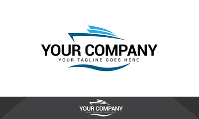 Modern ship logo design for company branding template