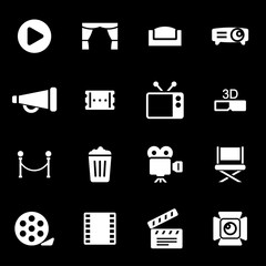 Vector white cinema icons set